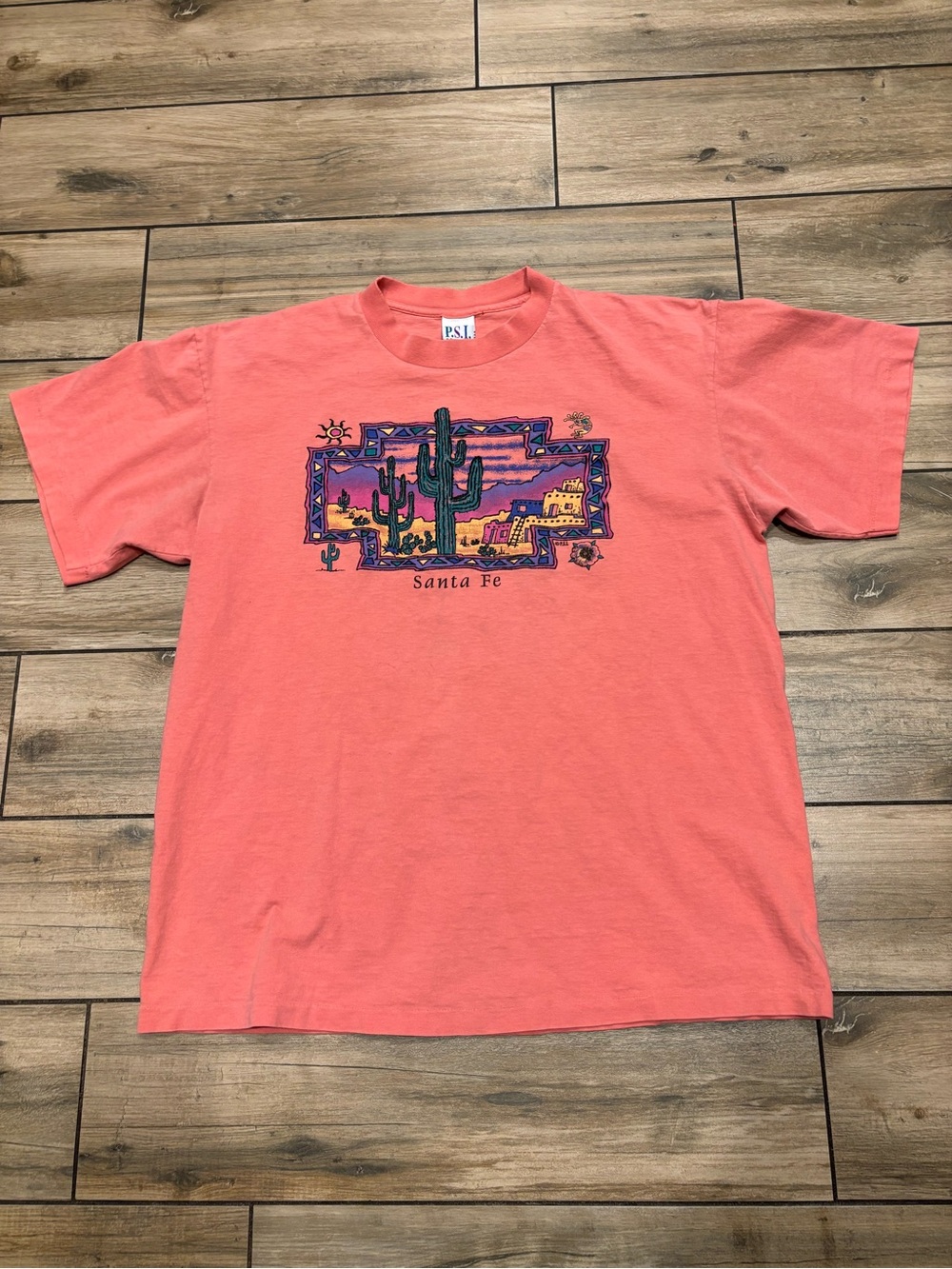 Vintage Santa Fe New Mexico Cactus T Shirt XL Desert Saguaro Cactus Pueblo